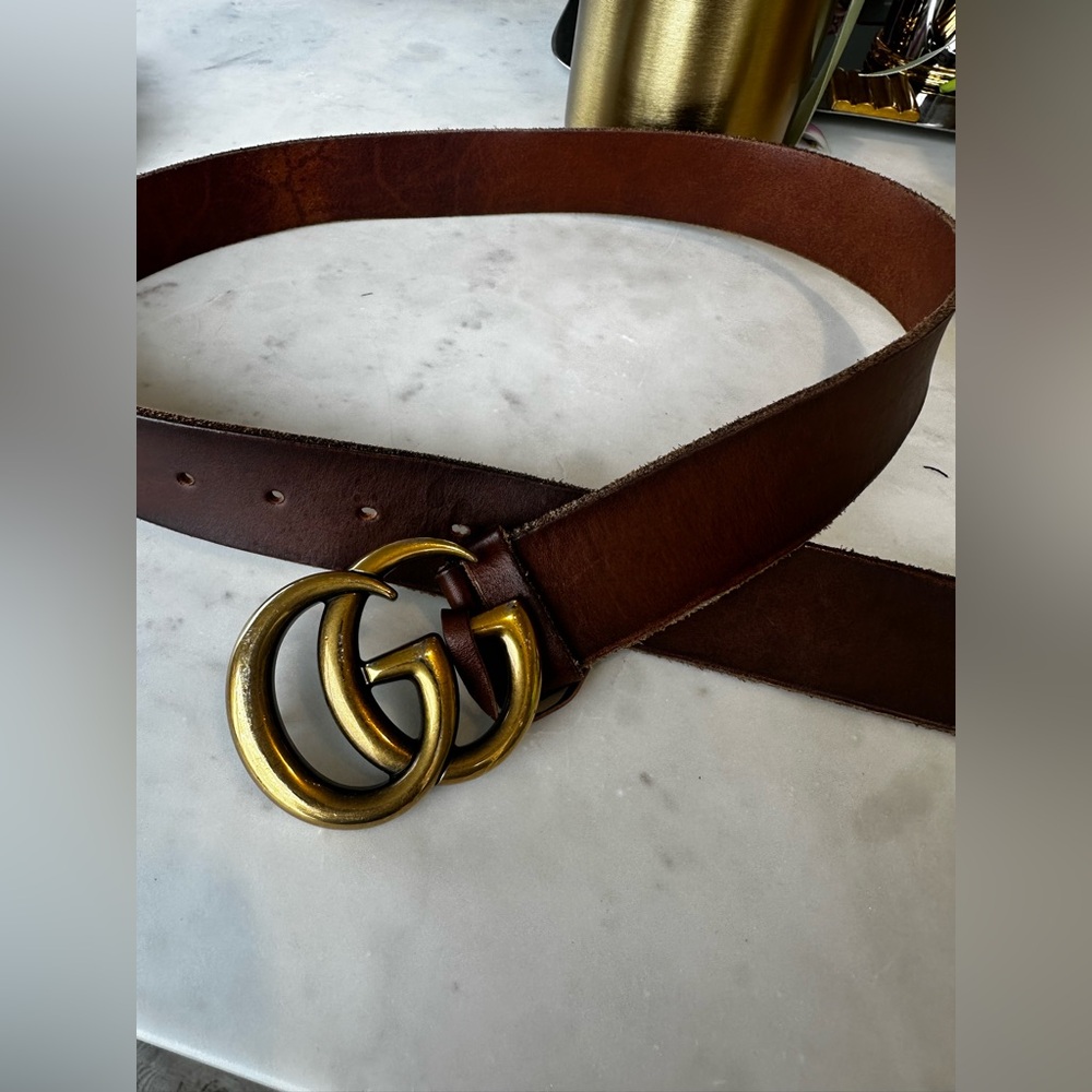 Gucci GG Marmont Wide Belt Brown 85B - Picture 3 of 7